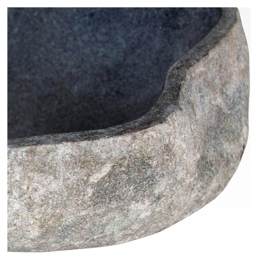 Waschbecken aus Naturstein Flussstein oval 38-45 cm Waschtisch Aufsatzwaschbecken