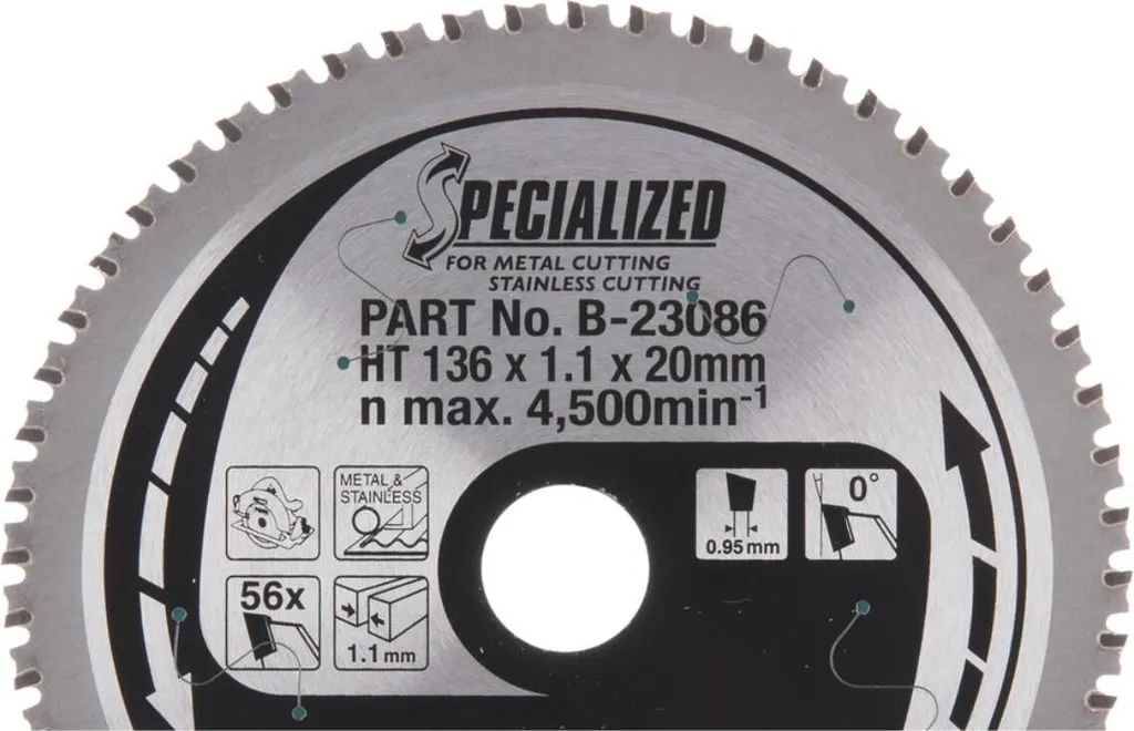 Lame de scie circulaire 136x20mm Makita pour couper l'inox sans étincelles