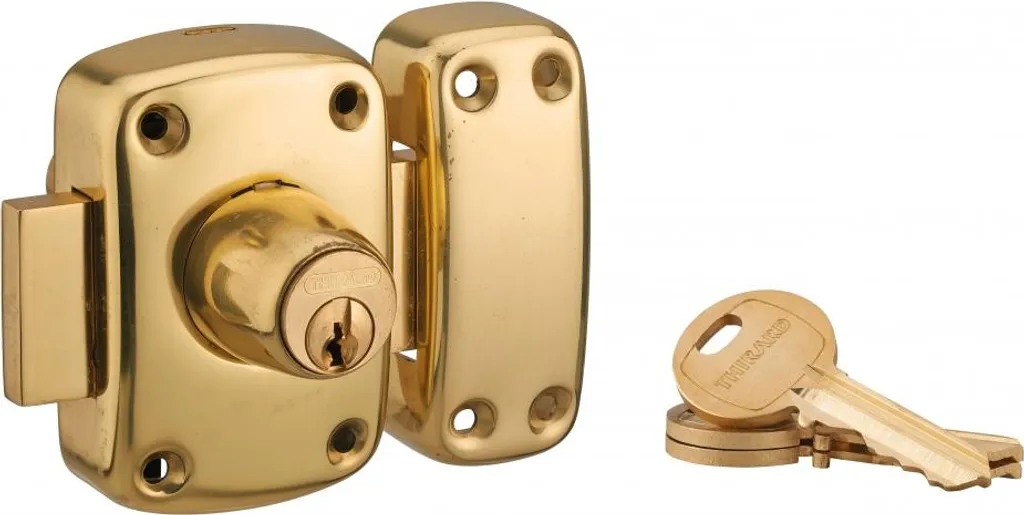 Verrou double entrée Mirage 6 Thirard cylindre 45mm en laiton + 3 clés