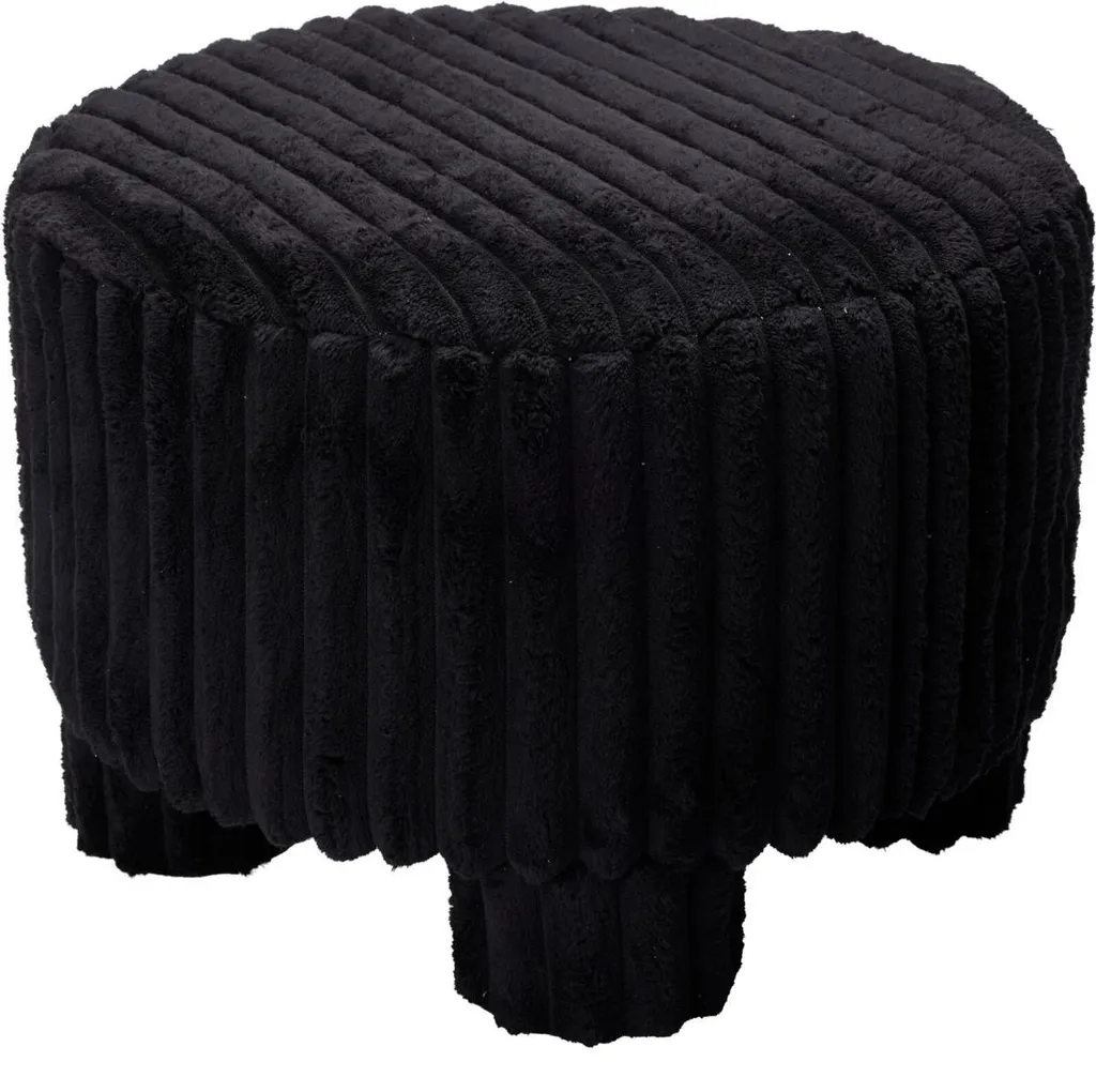 Petit Tabouret Tapissé Noir 40 cm - Gagnez de la Place avec Style et Confort