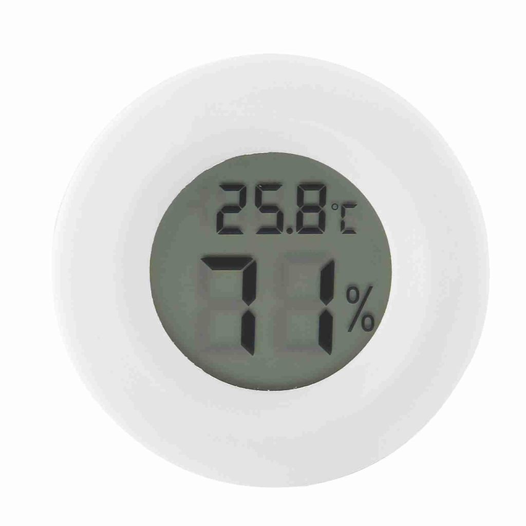 Mini Digital LCD Thermometer Hygrometer Runde Form Temperatur Luftfeuchtigkeit Meter für Reptilien
