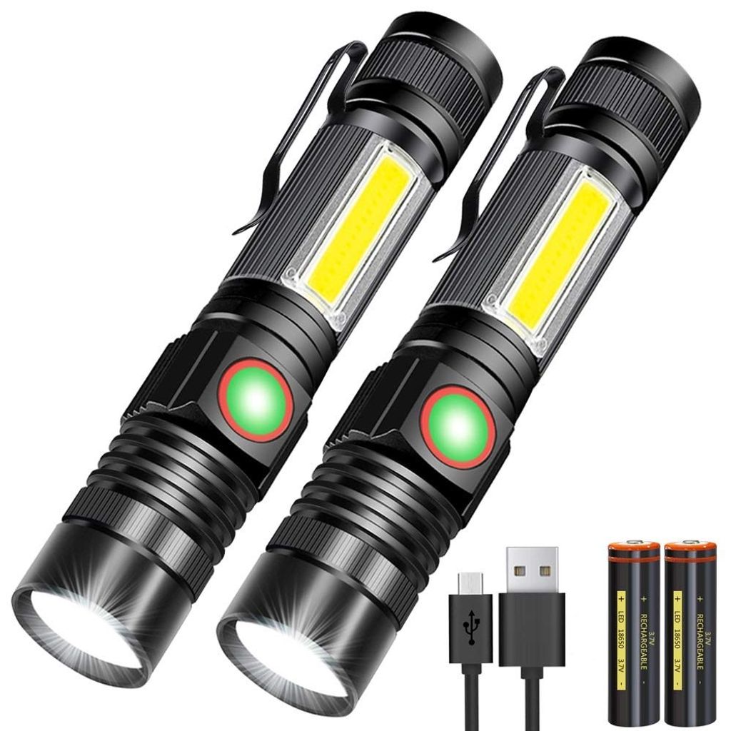 LED Magnetische Taschenlampe USB Wiederaufladbare COB Arbeitslicht Inspektion DE