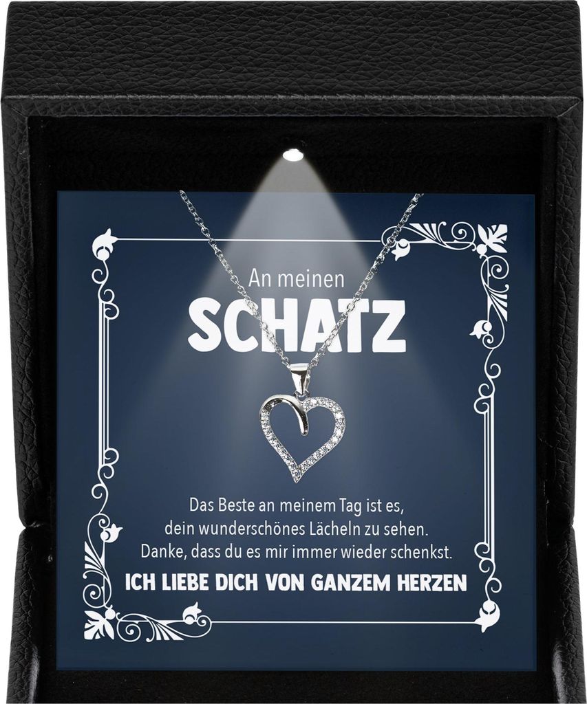 22Feels Ich Liebe Dich Geschenk Frauen Schmuck - Silber 925/000 Herz Halskette - Damen Hochzeitstag Ehefrau Schatz Valentinstag für Sie Jahrestag ...