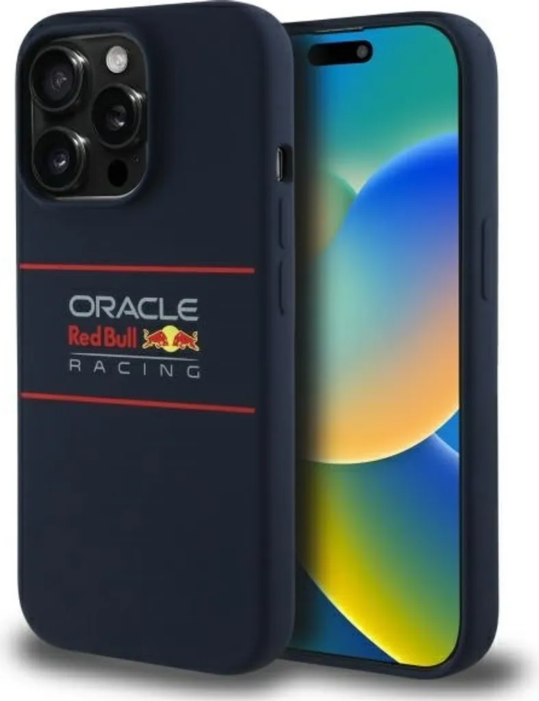 Cover iPhone 14 Pro Red Bull Silicone Navy MagSafe - Design Sottile