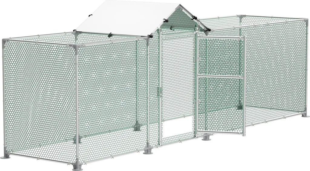 Enclos pour Petits Animaux 4x1m : Espace de Liberté pour Poules et Canards