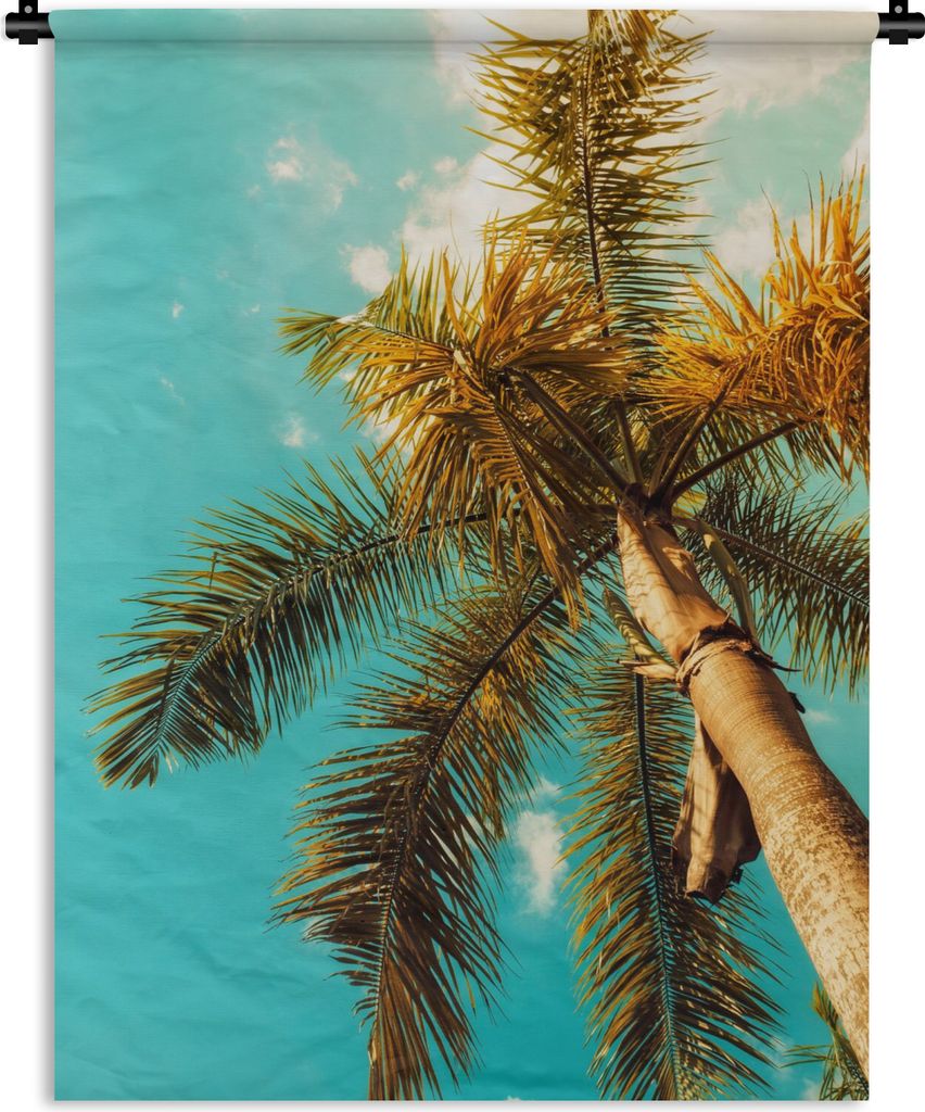 MuchoWow Wandteppich Wandbehang Palme - Sommer - Tropisch 150x200 cm Tapisserie Dekoration Wandtuch - Wandaufhängung - Moderner
