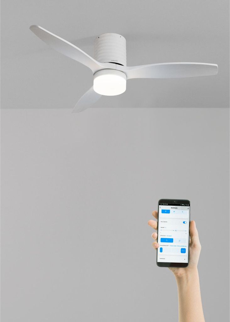 WIND CALM LINE - Leiser Deckenventilator 40W Ø132 cm 100% Holz