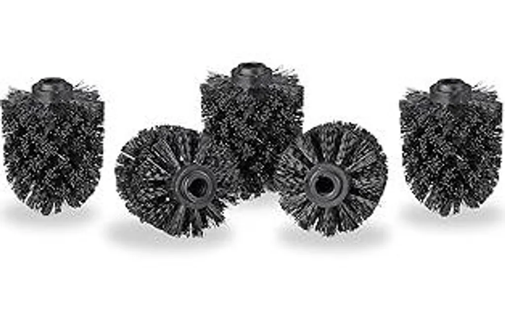 10021024_46 Testina per scopino WC in set da 5, spazzole per WC sfuse con filettatura da 12 mm, testina di ricambio con diametro di 7 cm, plastica, nero, 7 x 7 x 9 cm, filettatura interna: 12 mm