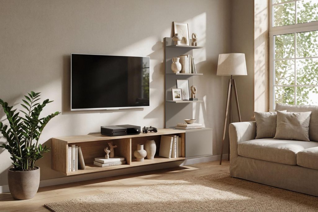 Anbauwand Wohnwand Schrankwand JOY DCSG mit Push-Click System
