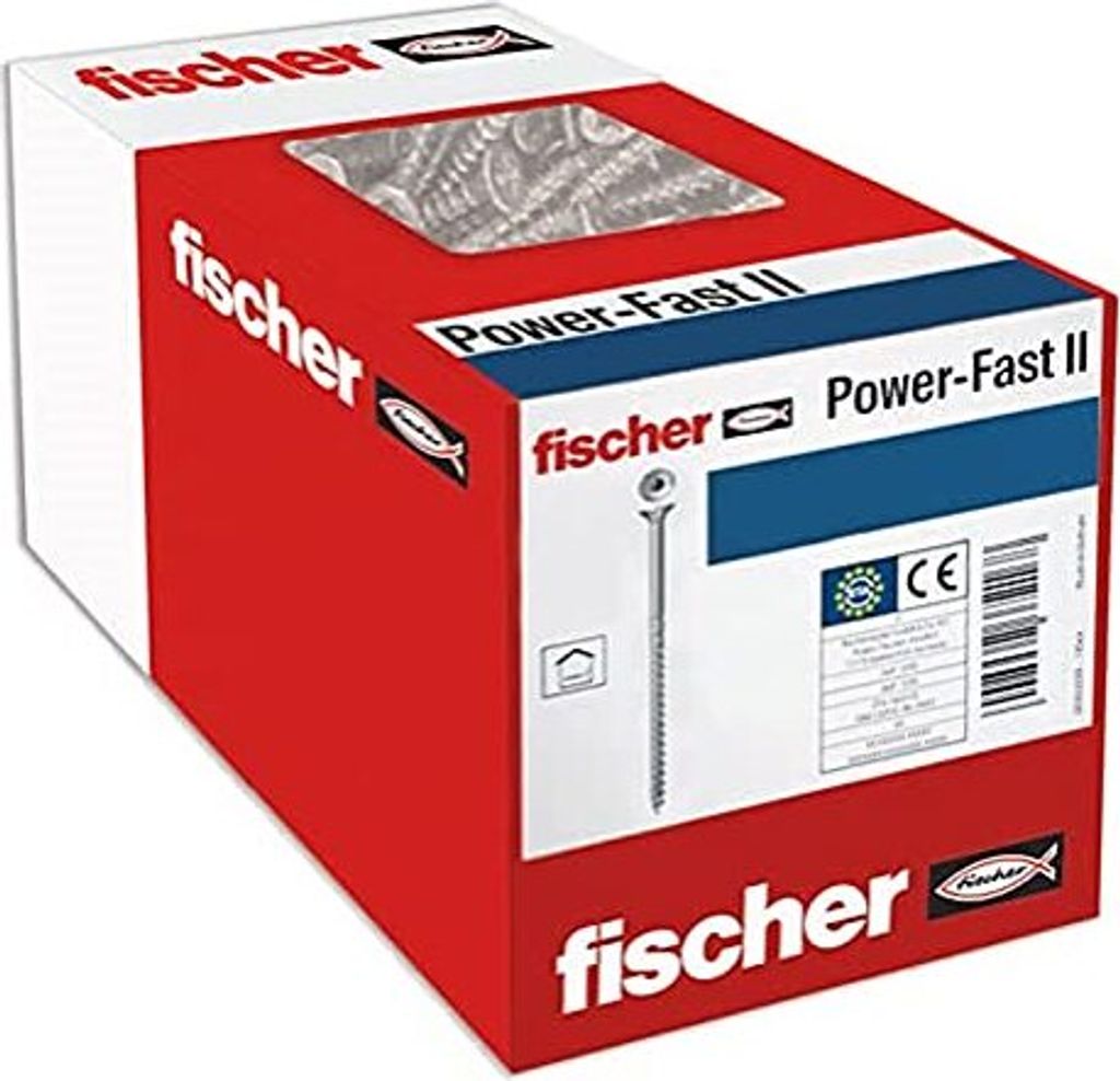 Fischer Spanplattenschrauben Power-Fast II Stahl verzinkt, blau verzinkt, Senkkopf, TX20, Teilgewinde 3,5 x 25 mm 1000 Stk.