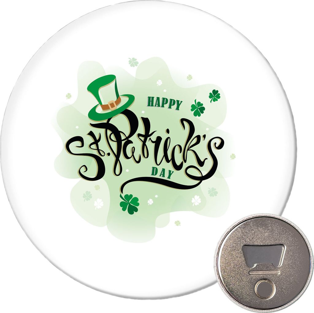 Huuraa Magnet Happy St. Patrick’s Day Zylinder 59mm Kühlschrankmagnet rund Flaschenöffner Geschenkidee