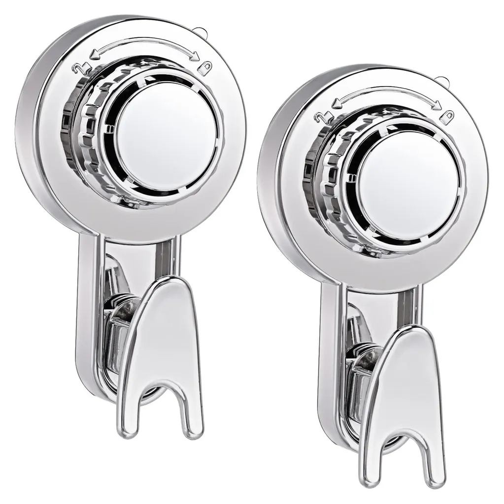 Crochet porte-serviettes ventouse chrome étanche pour salle de bain
