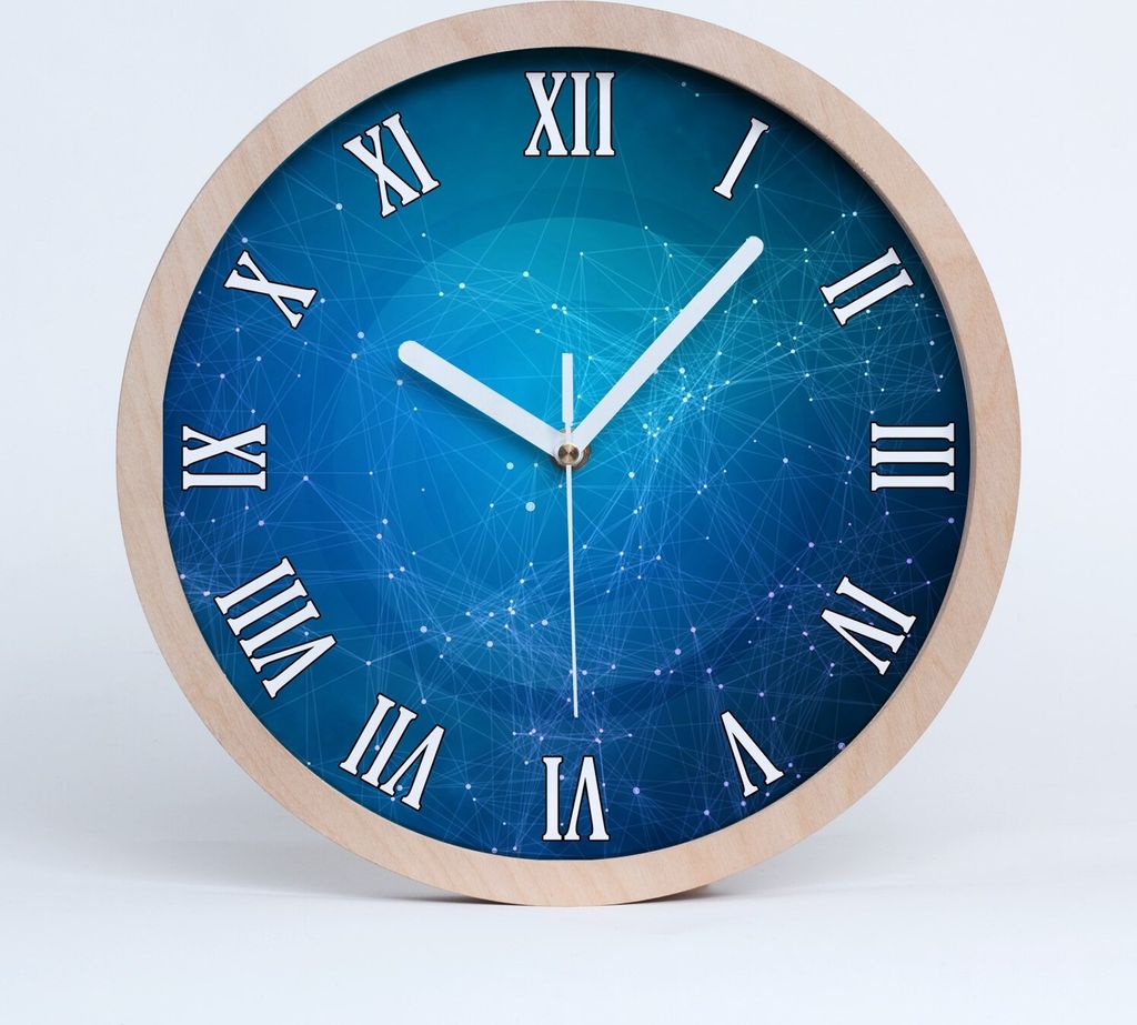 Holzuhr 30fi cm wanduhr - weiße Spitzen - Konstellation Produktbild 