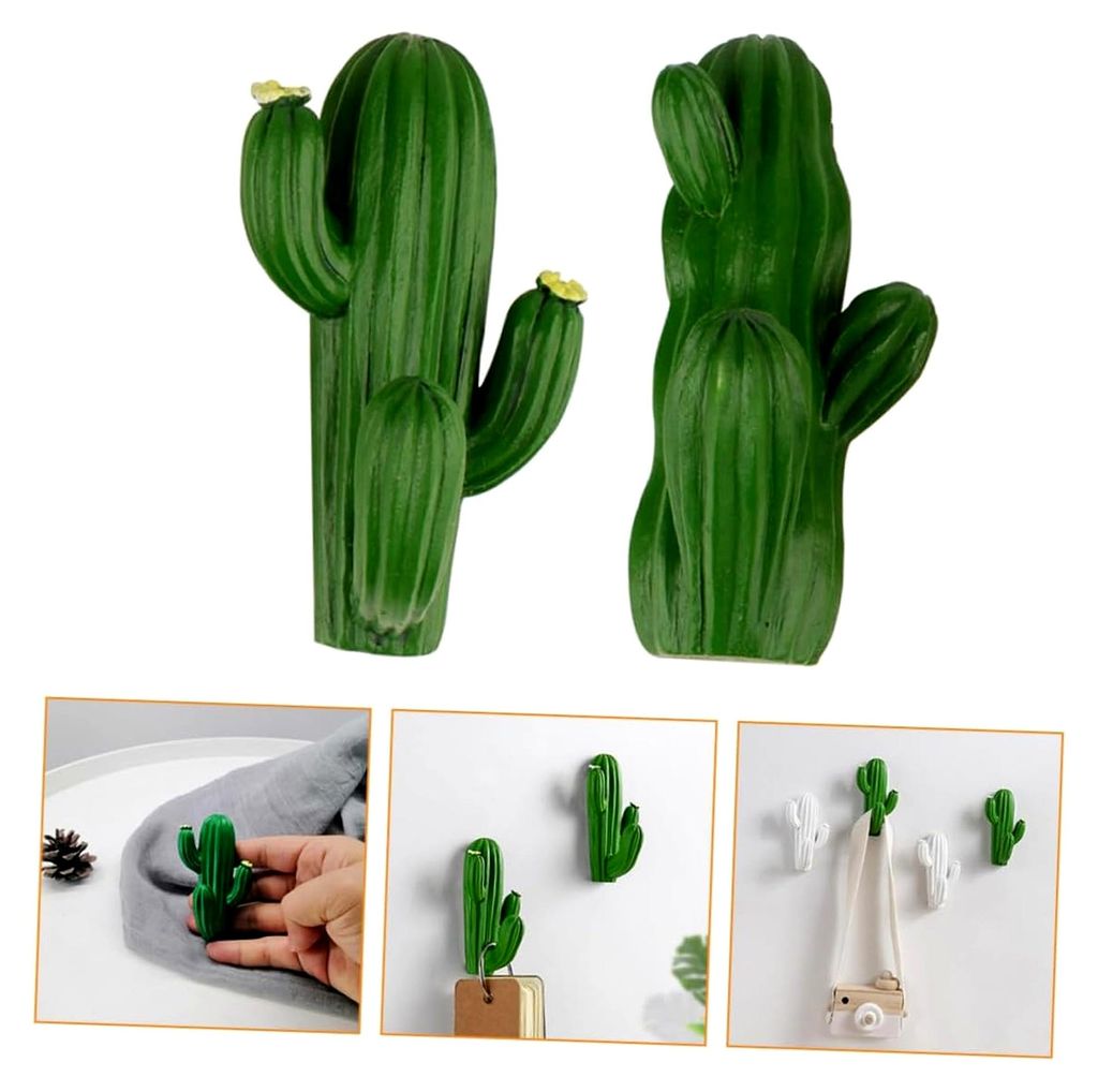 Nagelfreie Wandhaken aus Harz Cactus Design Klebehaken für Küche und Bad Belastbar zur Aufbewahrung von Kleidung und Handtüchern