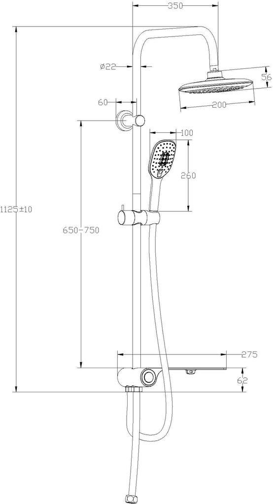 SCHÜTTE Duschset AQUASTAR, Regendusche ohne Armatur, Produktbild 8