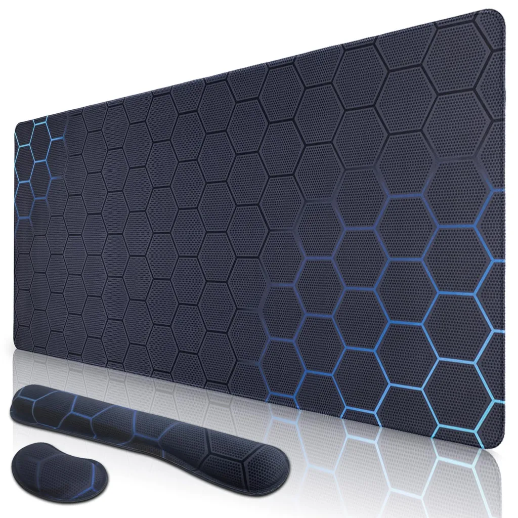 Sous-main de bureau ergonomique 900x400 mm et tapis clavier repose-poignet