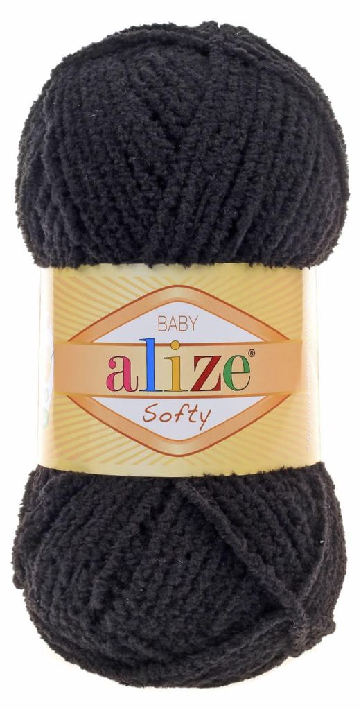 Alize Baby Softy Garn 50g/115m Schwarz – weich, pflegeleicht