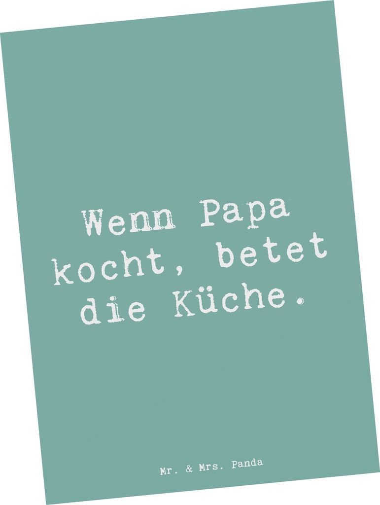 Mr. & Mrs. Panda Postkarte Spruch Vater Koch - Meeresbrise - Geschenk, einzelkarte, persönliche Erinnerungen, Kochen, Vaterliebe, Vaterschaft, mod...