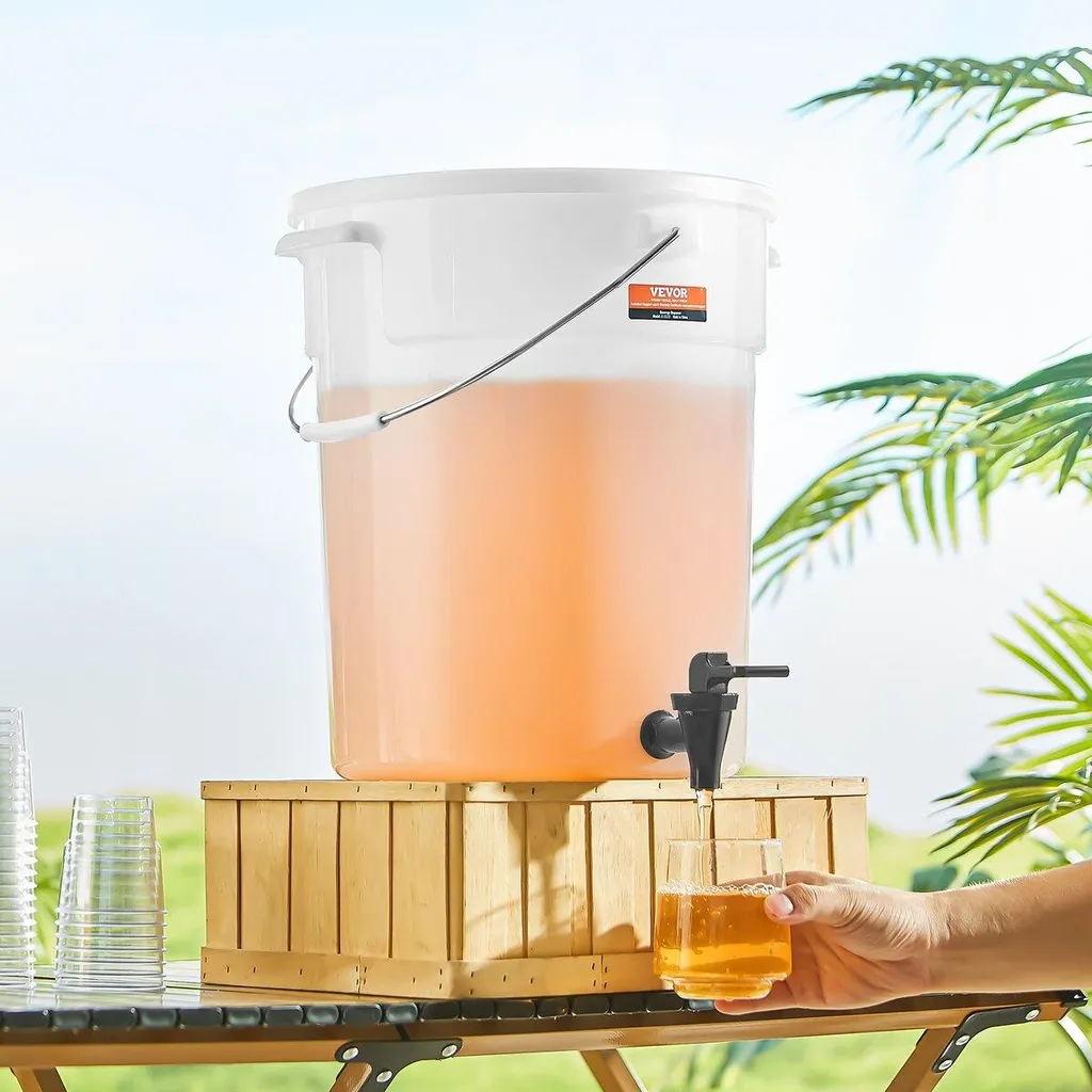 Distributore di bevande, distributori di bevande da 5 galloni per feste, distributore di succhi in plastica con rubinetto e coperchio, distributore di tè freddo, limonata e acqua, per ristoranti, hotel, feste - 8