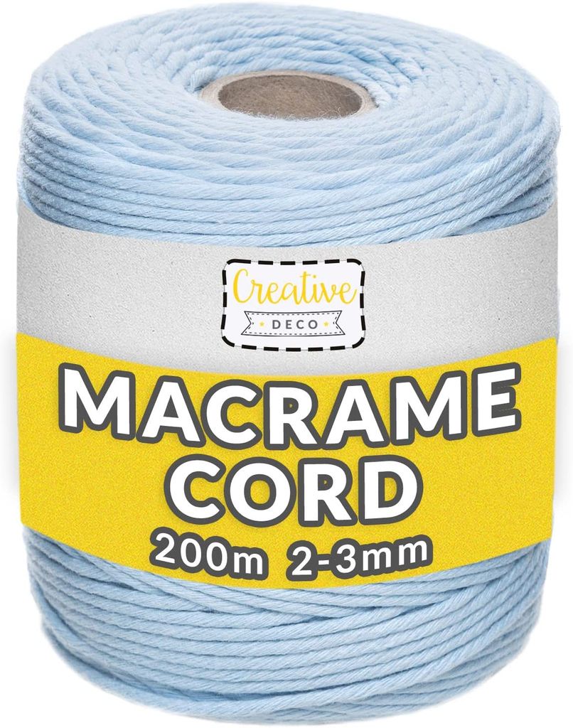 Creative Deco 200m Pastel-Blau Makramee-Garn Produktbild 