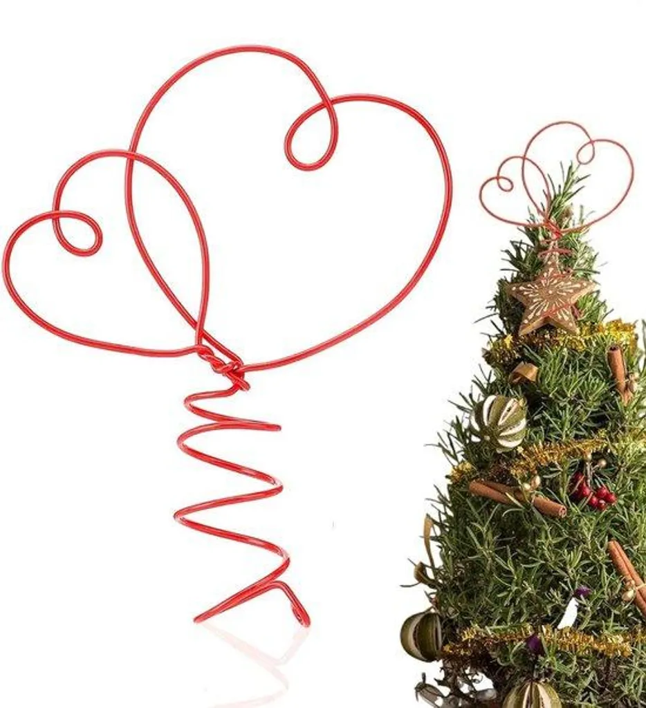 Déco arbre Saint-Valentin rouge en forme de cœur - Finition satinée 8cm