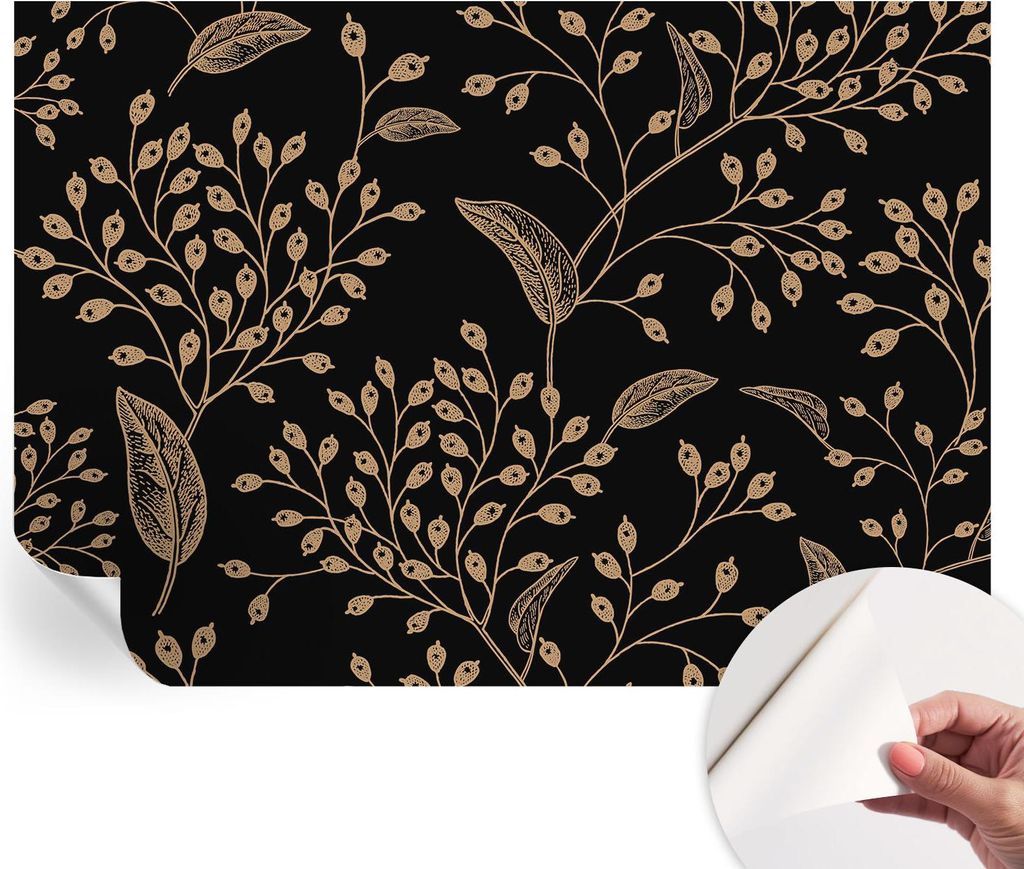 Selbstklebende Wandtapete - Dekorative Tapete für Wohnzimmer - Klebefolie für Wandbilder - Tapetenfolie für Wanddekoration - 208x146 cm - Botani...