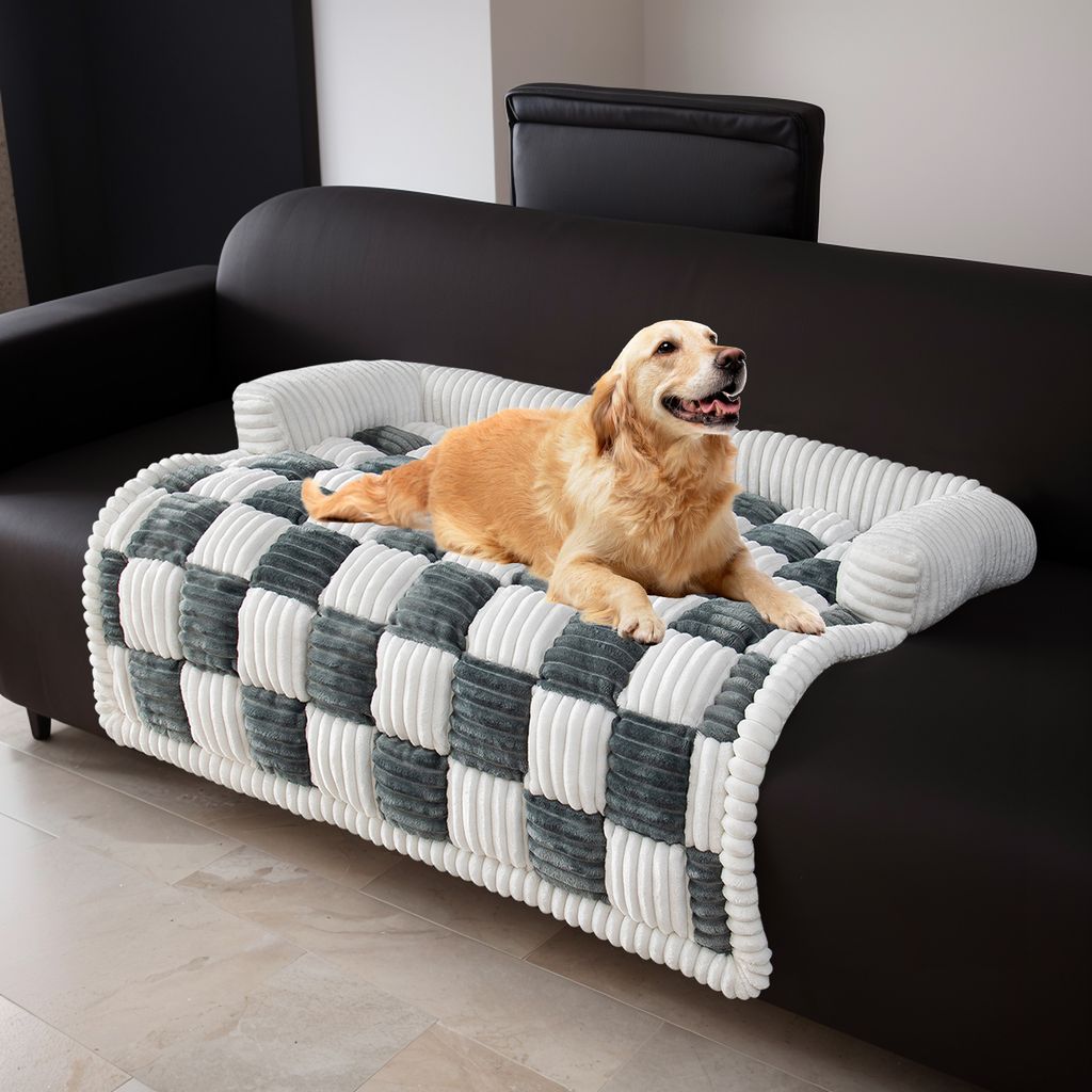 Topchances Haustier-Couchbezüge für Sofa, rutschfest Hundebett, Flanell-Hundebett waschbar Hundesofa Hundematte Möbelschutz,Blau,75x75cm