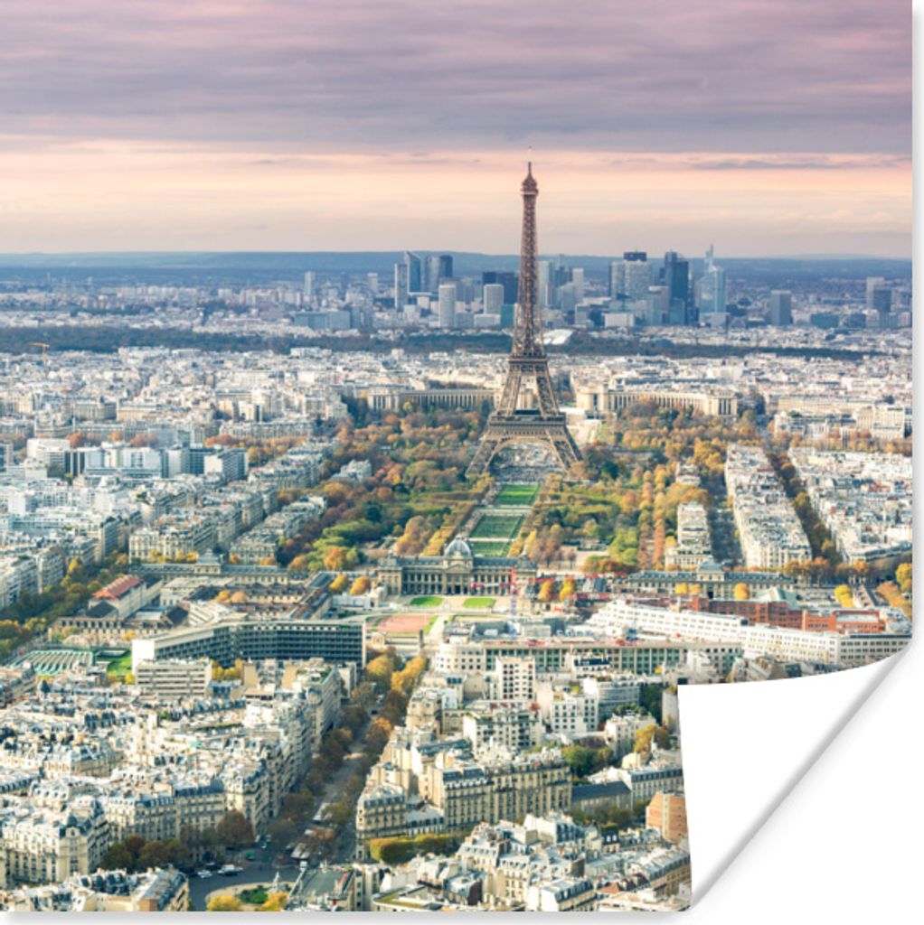 MuchoWow Poster Luftaufnahme des Eiffelturms 75x75 cm - Wand Dekoration