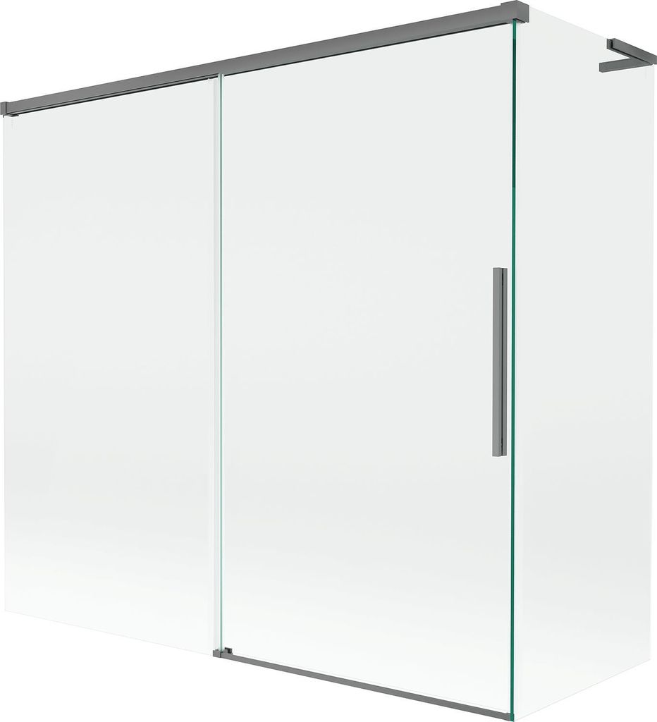 Mexen Rox L Badewannen-Paravan 2-flügelig verschiebbar 170 + 70 x 150 cm, transparent, Gunmetal - 8C9L-170-070-95-00