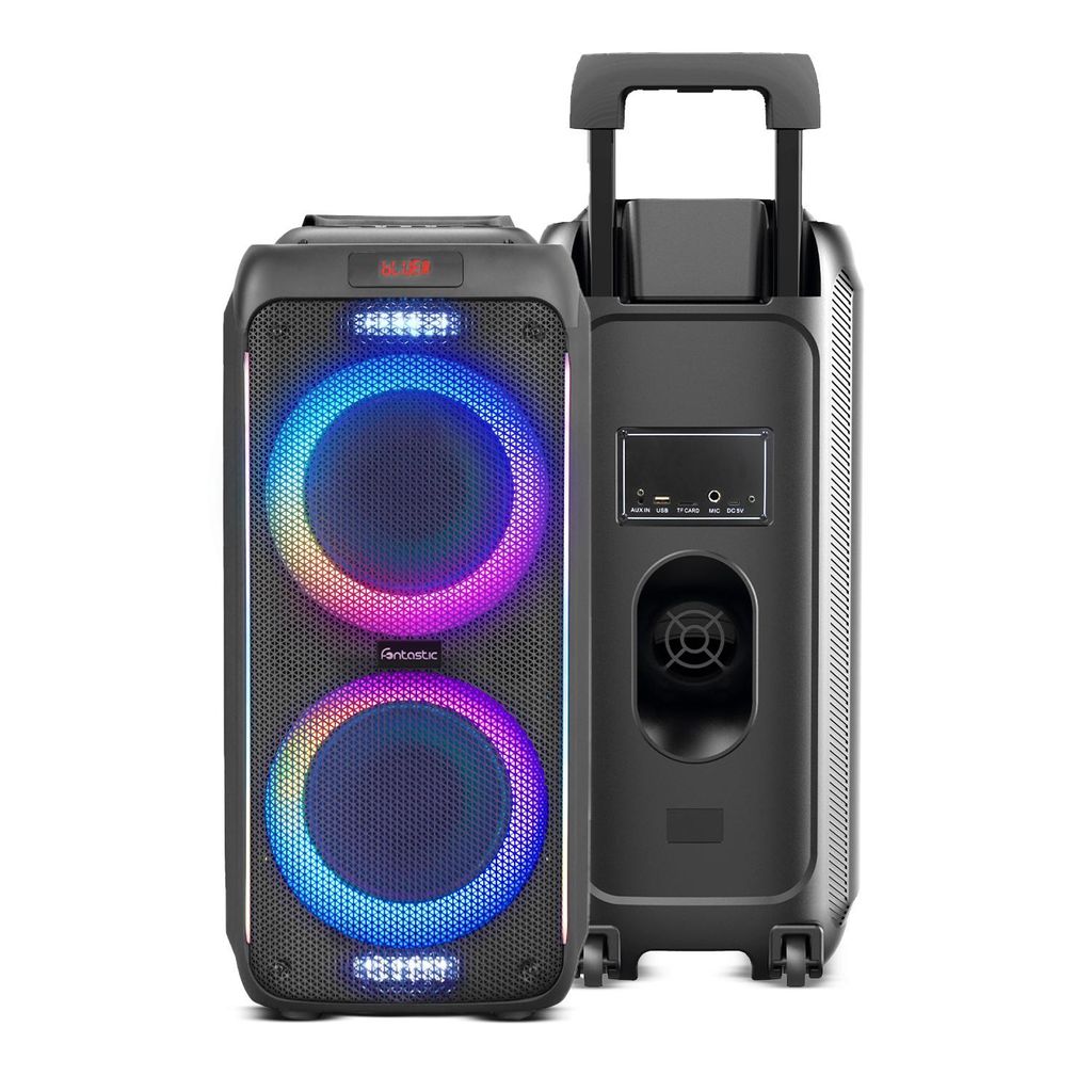 Fontastic Party-Lautsprecher Zeal 600 - Bluetooth Lautsprecher mit USB-Wiedergabe, AUX und MicroSD - Karaoke Box mit Mikrofon - tragbares Soundsystem