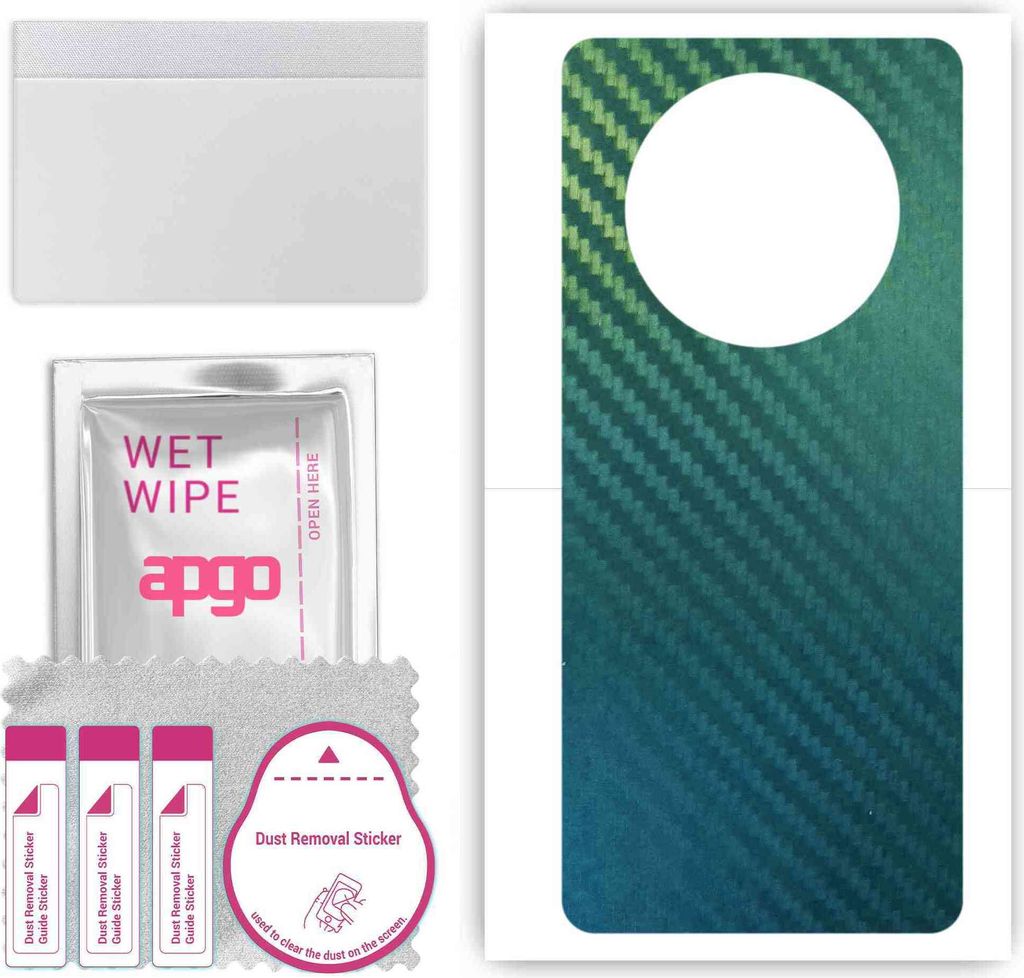 apgo Rückseite Schutzfolie, Skin, kompatibel mit Realme 12x 5G, Hinten Displayschutzfolie aus Vinylfolie, kratzfest, einfache Montage - Kohlenstof...