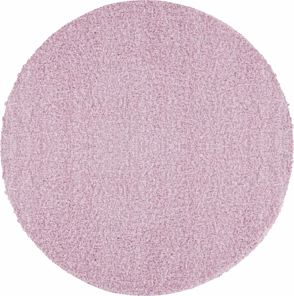 Teppium Tapis Shaggy Rond 200 cm Rose, Tapis de Salon Moderne et Moelleux