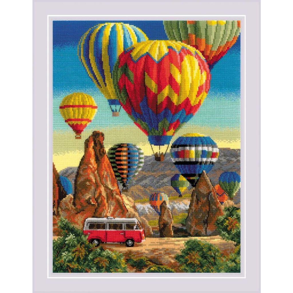 Riolis Kreuzstich Set "Festival in Kappadokien", Zählmuster, 30x40cm