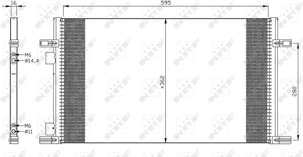 Condenseur clim NRF en aluminium pour Laguna I - Référence 7701045346