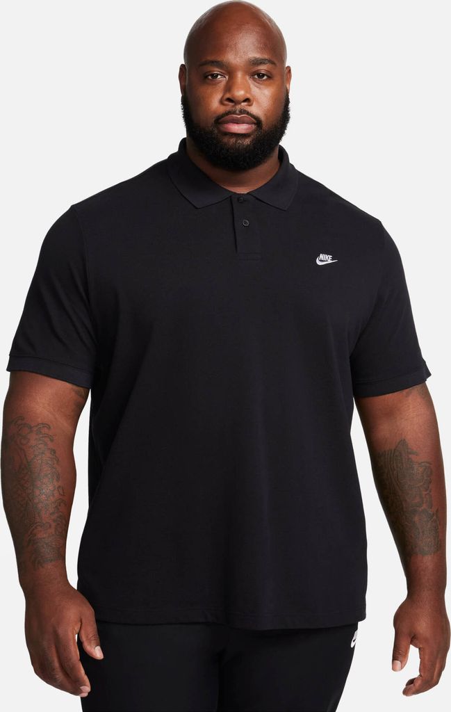 Nike M Nk Club Ss Polo Pique Black/White Black/White M
