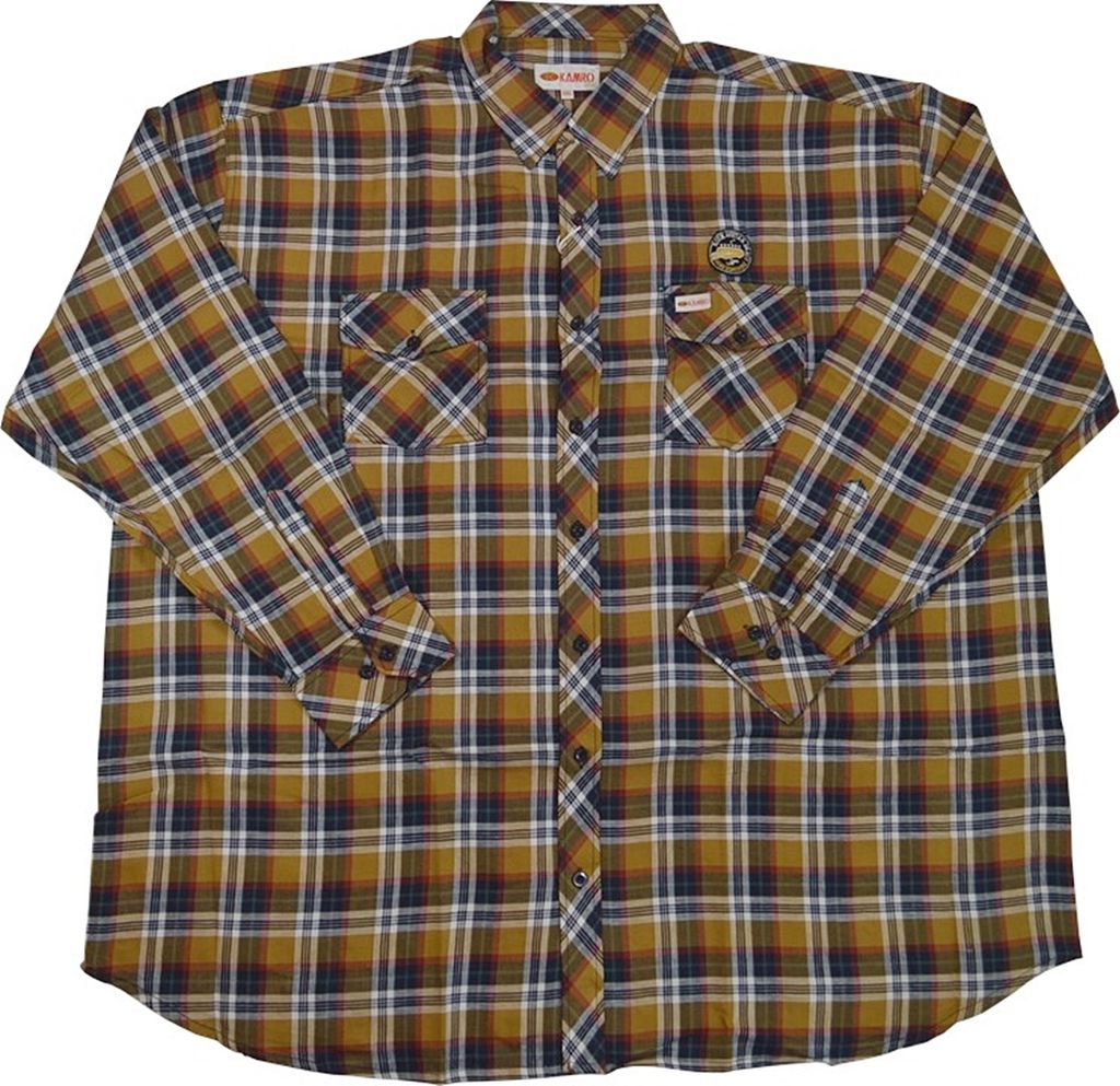 Übergrößen Herren(jeans)hemd KAMRO Rot/Weiß/Blau/Beige kariert 7XL