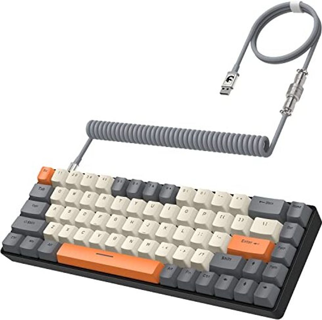 Yindiao T8 60% Gaming-Tastatur, 68 Tasten, kompakt, verdrahtet, mechanische Mini-Tastatur 18 Chroma RGB Hintergrundbeleuchtung, Blauschalter, USB-C-Sp
