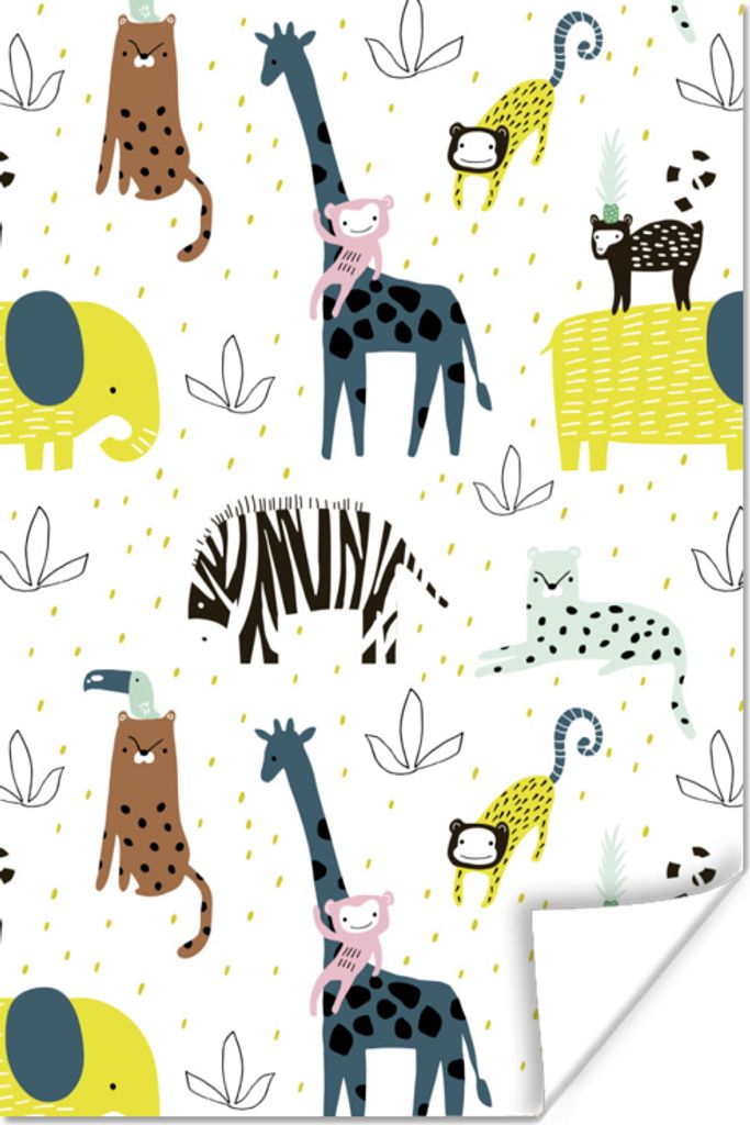 MuchoWow Poster Tiere - Natur - Muster 120x180 cm - Kunstposter