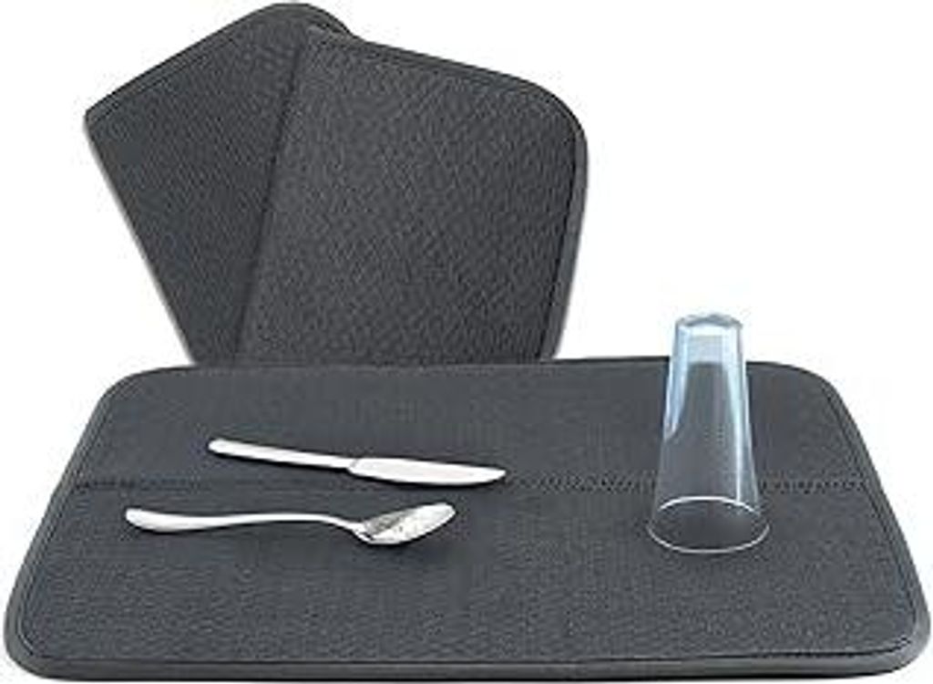 2X Premium Geschirr-Abtropfmatte aus Mikrofaser für Küche -32cm x 44cm– Verhindert Flecken und Streifen an Gläsern – Abtropfunterlage mit ho...