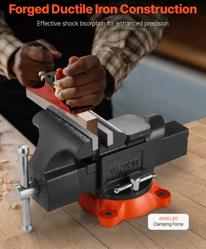 Étau stable anti-vibration avec mors 127 mm pour serrage haute sécurité - 2