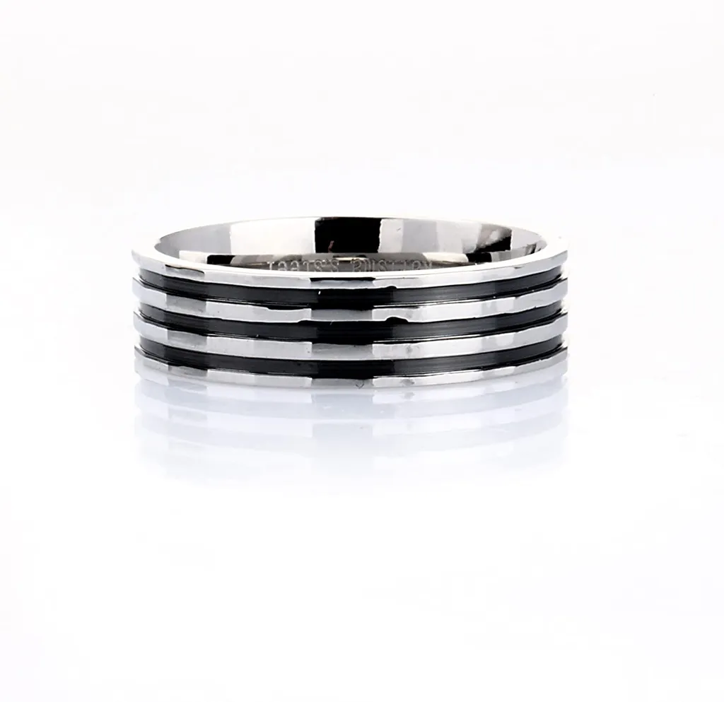 Karisma JZ3750 Anello Acciaio Nero Lucido - Accessori Uomo Black Design - 2