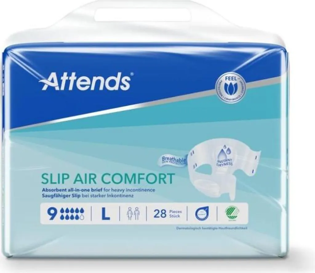 Protection Nuit pour Incontinence Sévère Attends Slip Air 9 Large x28