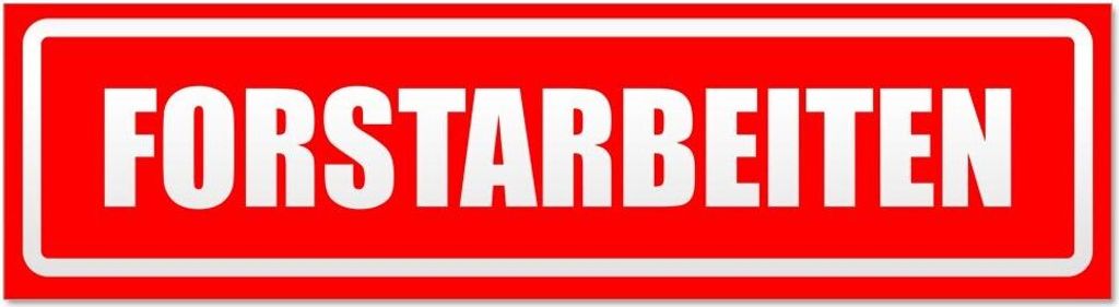 Kiwistar - Autoaufkleber - Rot - 45 x 12 cm - Forstarbeiten invertiert - Hinweis Aufkleber Sticker für Auto, Kfz, Fahrrad, PKW, LKW