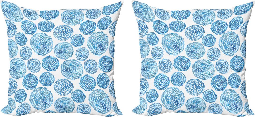 ABAKUHAUS Aquarell Kissenbezug Set (2Stück), Ethnischer japanischer Blumen-Kreis-Blumenblatt-Muster-Frühling spornte die Hand an, die Ost gezeich...