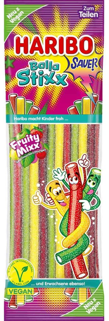 Haribo Balla Stixx Fruity Mixx sauer vegan 175g Produktbild 