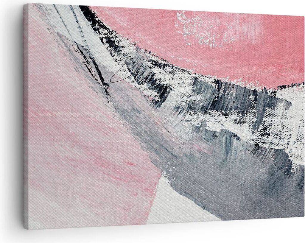Bild auf Leinwand - Leinwandbild - Einteilig - Rosa Grau Farbe - 70x50cm - Wand Bild - Wanddeko - Wandbilder - Leinwanddruck - Bilder - Wanddekorat...