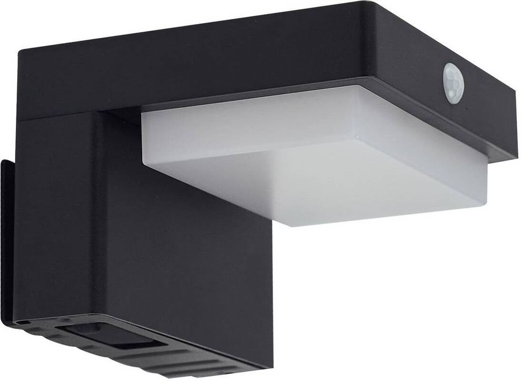 Lindby LED-Solarwandlampe Eleazar, schwarz, Sensor