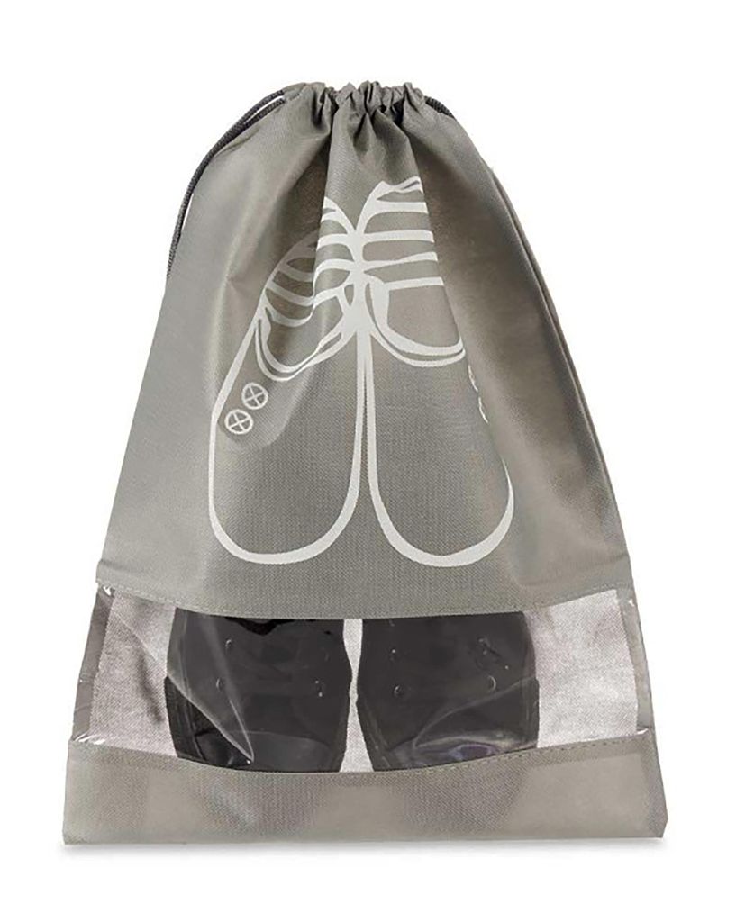 SCHUHBEUTEL 29x43cm Grau Turnbeutel Sportbeutel Schuhtasche Reiseschuhtasche Schuhsack Schuh Beutel Sack 02