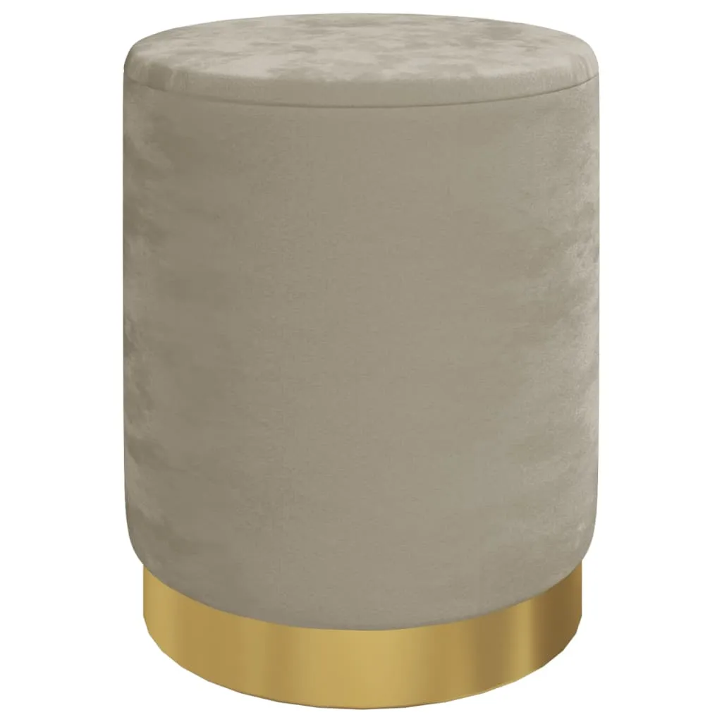 vidaXL Tabouret de rangement rond velours gris foncé de 31 x 37 cm