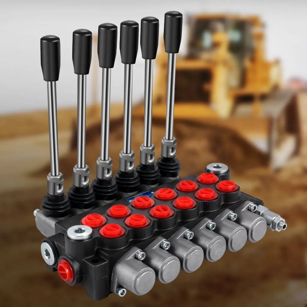 Distributeur hydraulique robuste 6 bobines 40L min à commande souple - 8